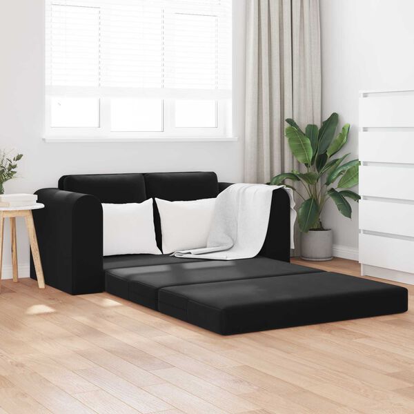 vidaXL Divano letto 60cm Nero Velluto