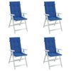 vidaXL Cuscini per Sedie 4 pz Blu Reale 120x50x3 cm in Tessuto