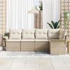 vidaXL Set Divano da Giardino con archiviazione 5 pcs Beige polyrattan