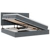 vidaXL Letto con contenitore LED e materasso Grigio Scuro 200 x 200 cm