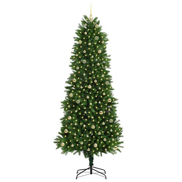 vidaXL Albero di Natale con 300 LED con supporto Verde 240 cm PE
