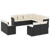 vidaXL Set Divani da Giardino 11 pz con Cuscini in Polyrattan Nero