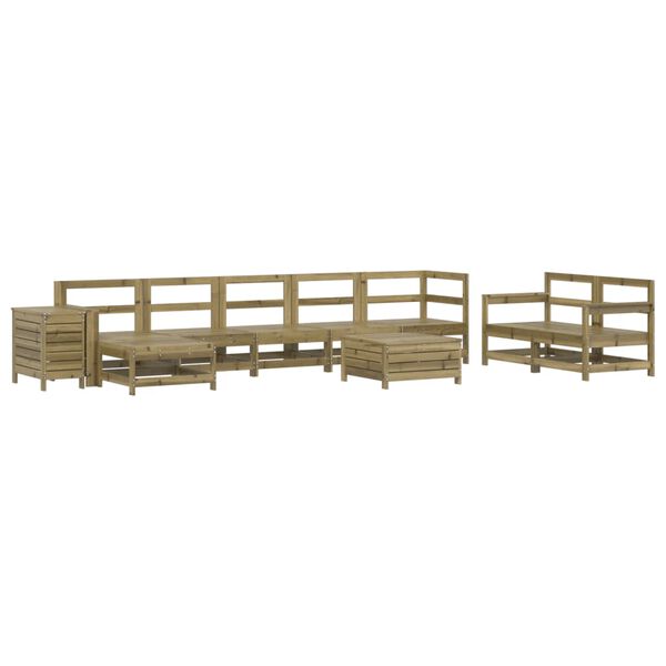 vidaXL Set Divani da Giardino 10 pz in Legno Impregnato di Pino