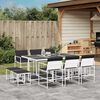 vidaXL Set da Pranzo da Giardino 11 pz con Cuscini Bianco in Textilene