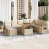 vidaXL Set Divano da Giardino 9 pz con Cuscini Beige in Polyrattan