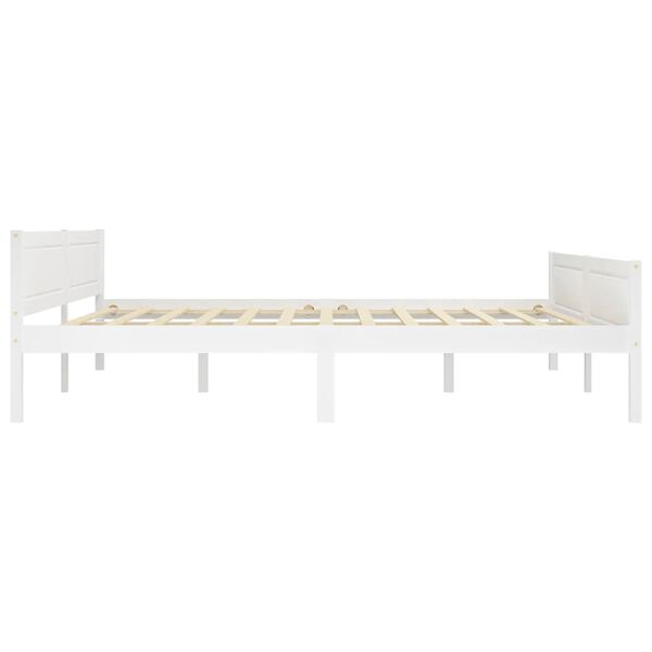 vidaXL Giroletto 2 Cassetti Bianco in Legno Massello di Pino 180x200cm