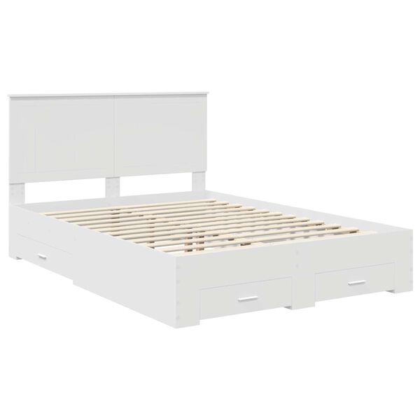 vidaXL Struttura del letto Bianco 140 x 200 cm Legno multistrato