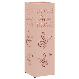 vidaXL Stand per Ombrelli da Pioggia Rosa 15,5 x 15,5 x 49 cm Acciaio