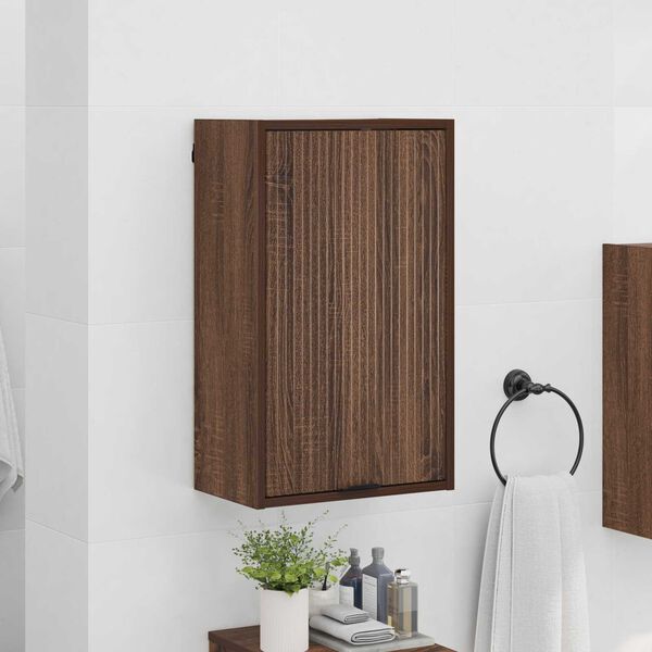 vidaXL Mobile da Bagno con porta Rovere Marrone 39 x 23,5 x 65 cm