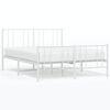 vidaXL Giroletto con Testiera e Pediera Metallo Bianco 140x200 cm