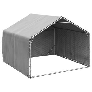 vidaXL Cuccia per cani da esterno con copertura 2x2x1,5 m in acciaio zincato