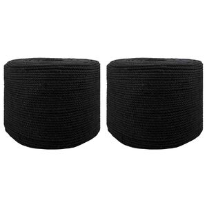 vidaXL Spago di Cotone 2 pz 2 mm 100 m Nero 100% Cotone
