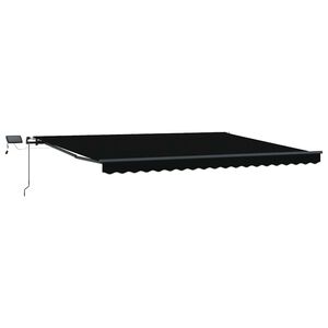 vidaXL Tenda retrattile Nero 400 &times; 300 cm Tessuto e Alluminio
