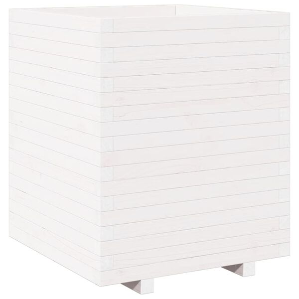 vidaXL Fioriera da Giardino Bianca 60x60x72,5cm Legno Massello di Pino