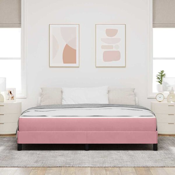 vidaXL Letto a molle con materasso Rosa 180 x 220 cm Tessuto