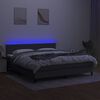 vidaXL Letto a Molle Materasso e LED Grigio Scuro 160x200cm in Tessuto