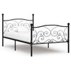 vidaXL Giroletto con Doghe Nero in Metallo 90x200 cm