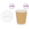 vidaXL Tazze da Caff&egrave; in Carta con Coperchi 1000 pz 8oz 200 ml