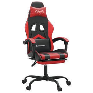 vidaXL Sedia da Gaming con Poggiapiedi Nero e Rosso in Similpelle