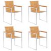 vidaXL Sedie da Giardino con Cuscini 4 pz in Legno Massello di Teak