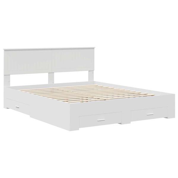 vidaXL Struttura del letto Bianco 160 x 200 cm Legno multistrato