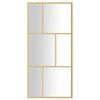 vidaXL Parete per Doccia Walk-in Vetro Trasparente ESG 90x195 cm Oro