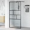 vidaXL Parete Doccia Walk-in Nero 80 x 195 x 0.5 cm Vetro e Alluminio