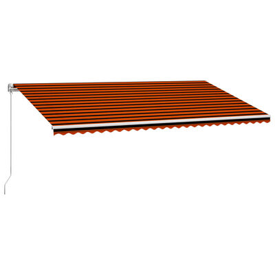 vidaXL Tenda da Sole Retrattile Manuale 600x300 cm Arancione e Marrone