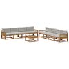 vidaXL Set di divani da esterno 9 pz Naturale e Grigio chiaro