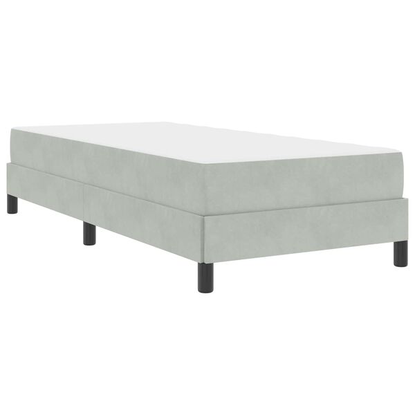 vidaXL Letto a molle con materasso Grigio chiaro 90 x 190 cm Tessuto