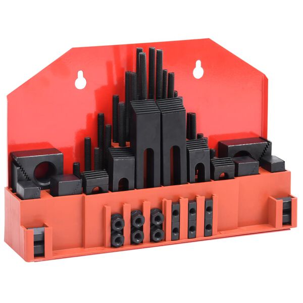 vidaXL Set di Serraggio 58 pz in Acciaio Scanalatura a T M8