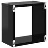vidaXL Mensole Parete a Cubo 2 pz Nero Lucido 26x15x26 cm