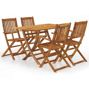 vidaXL Set da Pranzo da Giardino 5 pz in Legno Massello di Acacia