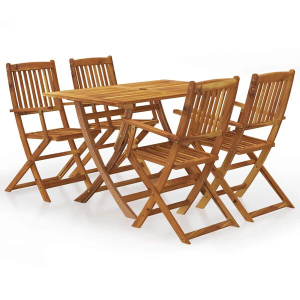 vidaXL Set da Pranzo da Giardino 5 pz in Legno Massello di Acacia