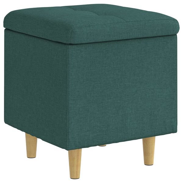 vidaXL Pouf contenitore Verde Scuro 40 x 40 x 45 cm Tessuto