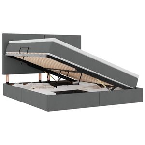 vidaXL Letto con contenitore e LED con led Grigio scuro 180 x 200 cm