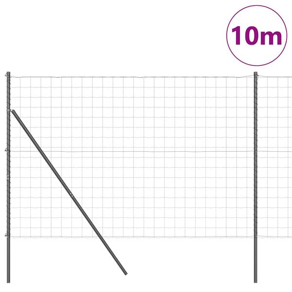vidaXL Recinzione con Posto Grigio 1,6 x 10 m Acciaio e PVC