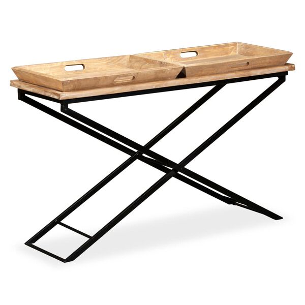 vidaXL Tavolino Consolle in Legno Massello di Mango 130x40x80 cm