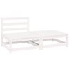 vidaXL Set Divani da Giardino 2 pz Bianchi in Legno Massello di Pino