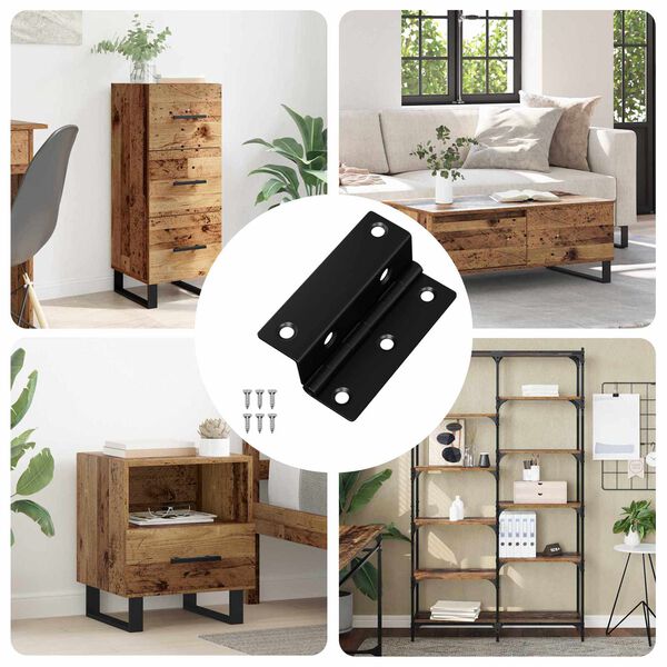 vidaXL Cerniera 537 pcs Nero 38 x 17 x 60 mm Ferro