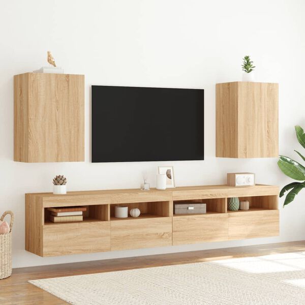 vidaXL Mobile TV Parete Rovere Sonoma 40,5x30x60 cm Legno Multistrato