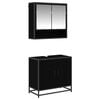 vidaXL Set di mobili per il bagno 2 pz Rovere Nero 65 x 33 x 60 cm