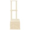 vidaXL Albero per Gatti con Tiragraffi in Sisal Crema 133,5 cm