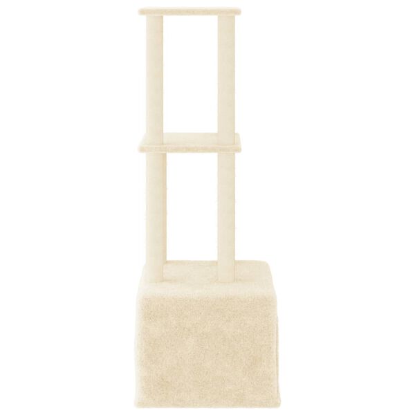 vidaXL Albero per Gatti con Tiragraffi in Sisal Crema 133,5 cm