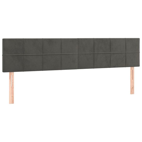 vidaXL Testiera Grigio Scuro 200x5x78/88 cm in Velluto