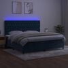 vidaXL Letto a Molle con Materasso e LED Blu Scuro 200x200 cm