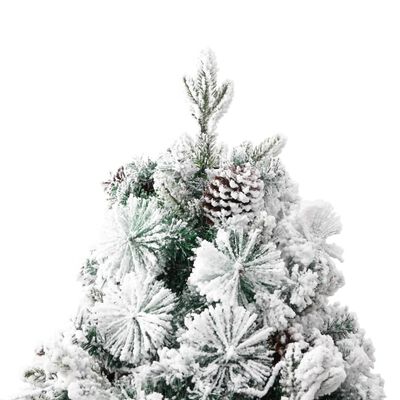vidaXL Albero di Natale Innevato Preilluminato Pigne 225cm in PVC e PE