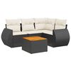 vidaXL Set Divani da Giardino 5 pz con Cuscini in Polyrattan Nero