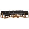 vidaXL Set di divani da esterno con cuscino 9 pcs Naturale e Nero