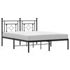 vidaXL Giroletto con Testiera in Metallo Nero 140x190 cm